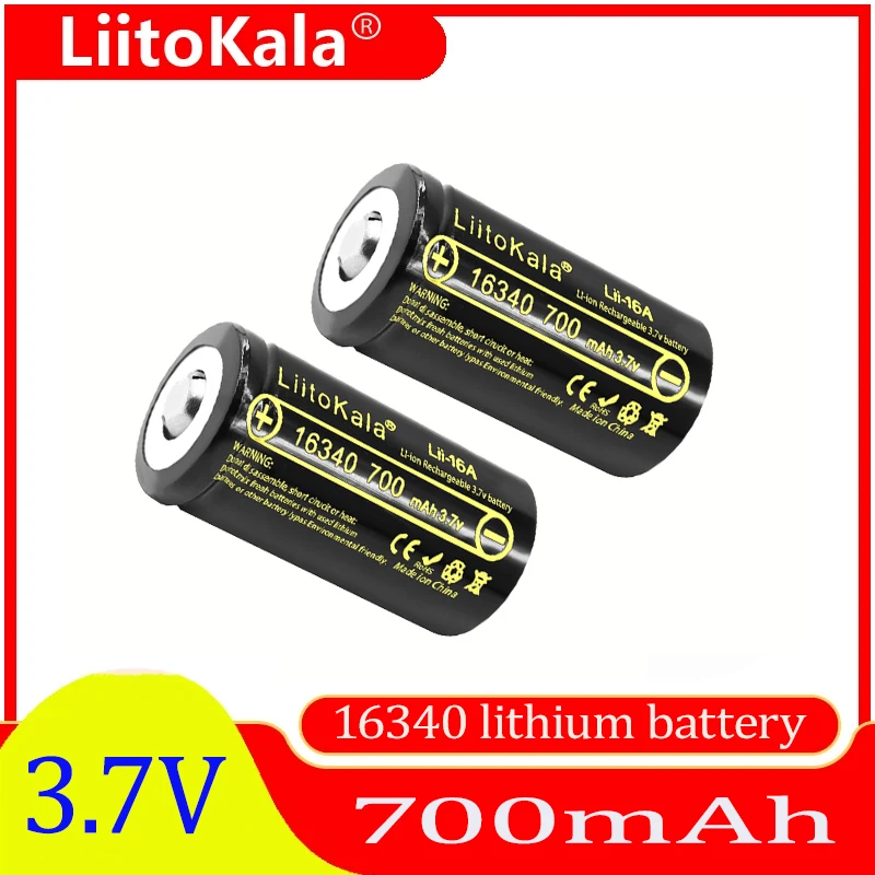 Original LiitoKala Lii-16A 3.7V 16340 700mAh CR123A Rechargeable Batteries CR17345 Battery Charger For Arlo Wireless Camer