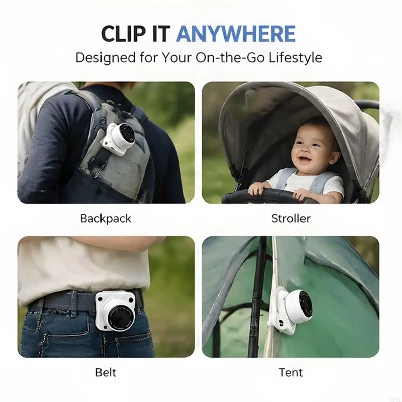 6cm Pocket Sized Wearable Fan USB Operated 3 10 Hours Working Cover For Warm Weather 