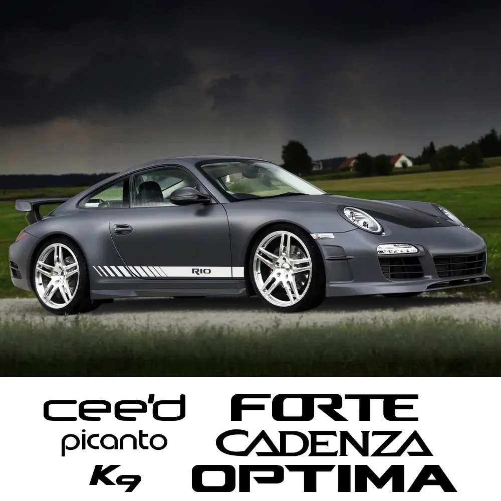 ملصقات جانبية لباب السيارة لكيا ريو بيكانتو Ceed أوبتيما فورتي كادينزا K9 خطوط السيارات الفينيل ضبط ديكور الشارات اكسسوارات