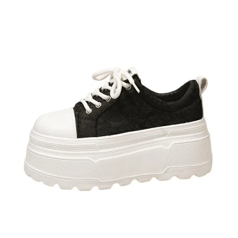 

Fall Thick Sole Sneakers 8cm Height Increasing Comfortable Lightweight Casual Shoes for School Girls & Short Stature Women 8cm