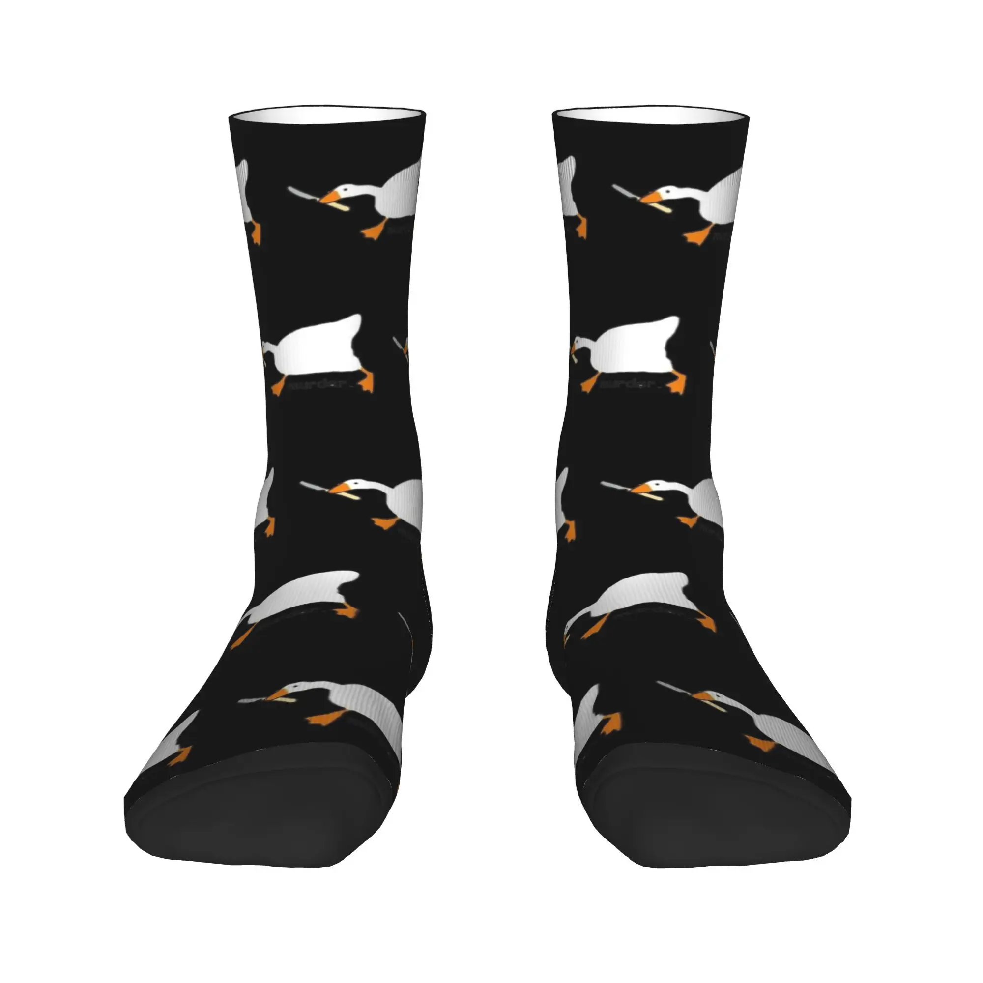 White Goose Socks  Kawaii Stockings Unisex Men Soft Skateboard Socks Autumn Design Anti Skid Socks