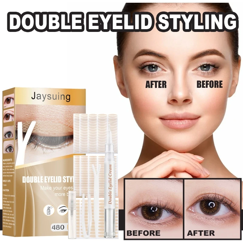 Double Eyelid Stickers Eyelid Tape Invisible Eyelid Tapes Set Instant Eyelid Lift for Saggy Hooded Droopy Uneven Monolid