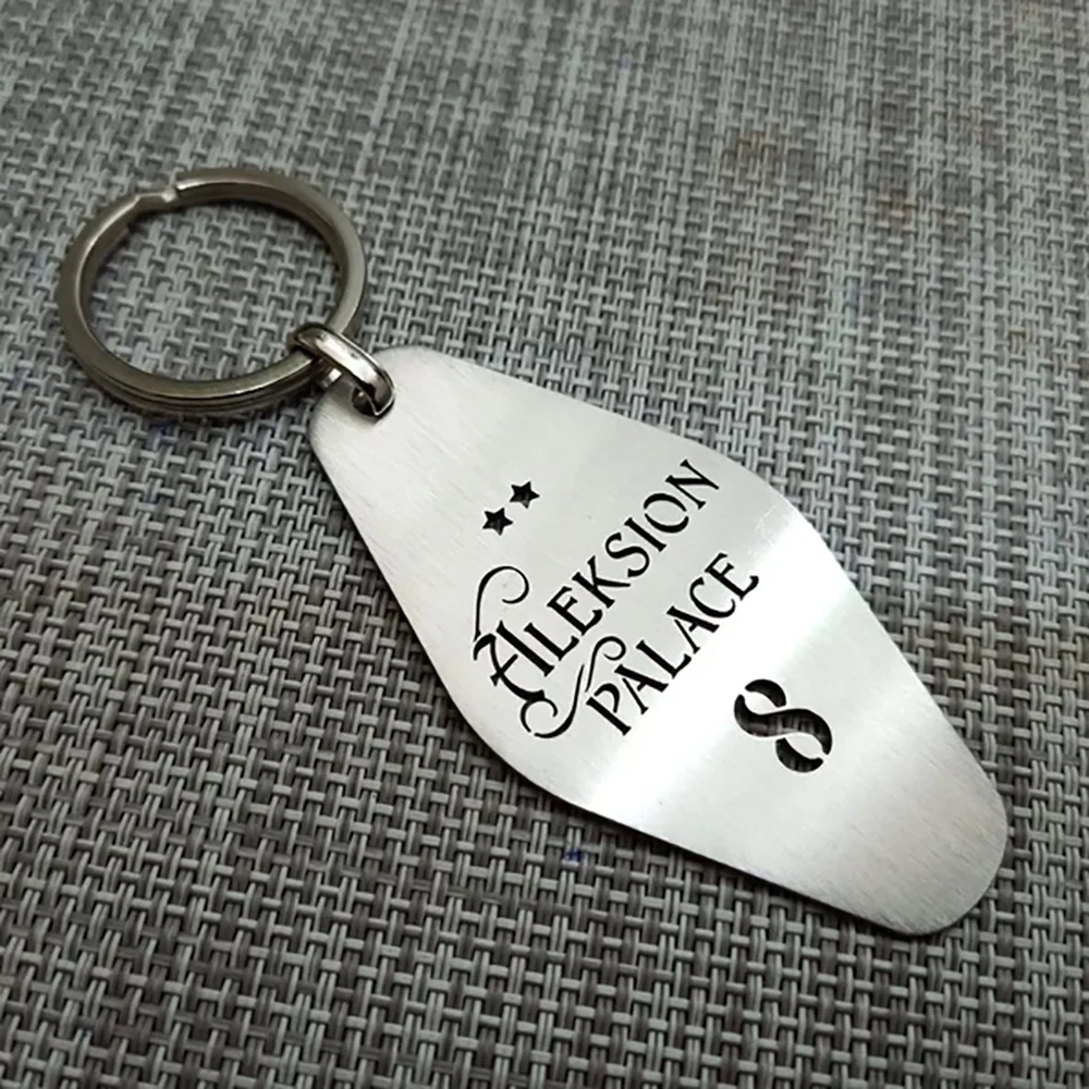 Custom Hotel Metal Keychain Personalized Logo Digital Hollow Stainless Steel Keyring Jewelry 2025 New Wholesale Dropshipping
