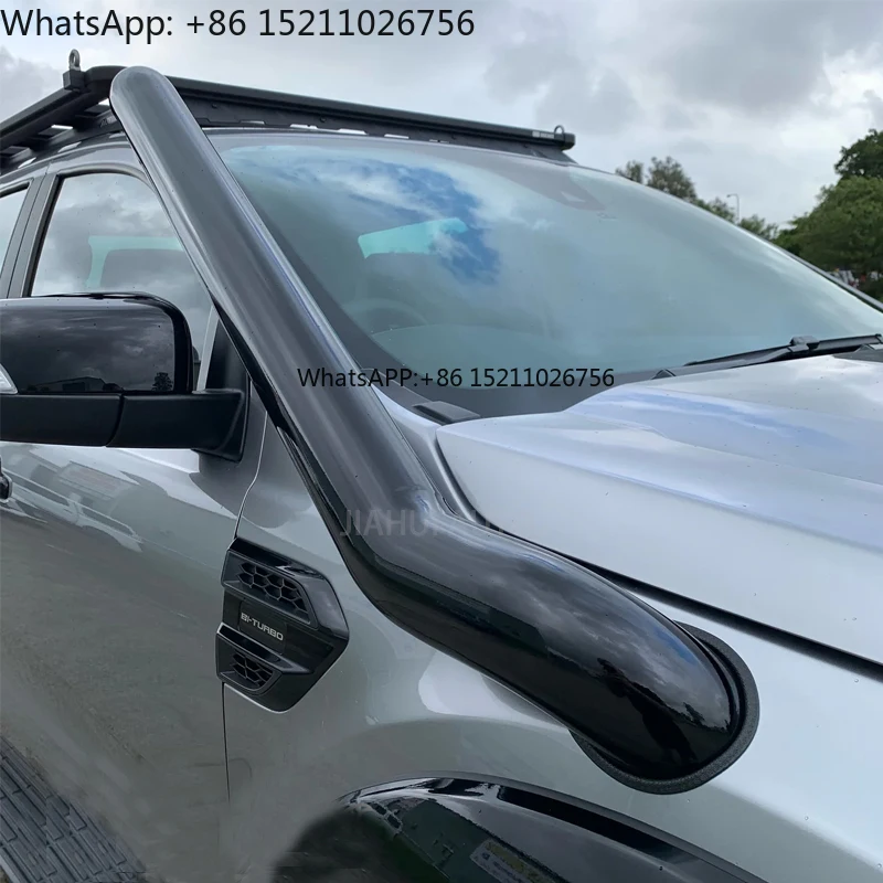 For Ford Ranger 3.2L T6 T7 T8  PX PX2 PX3 2012 2015 2018 2021 4 Inch Stainless Steel Glossy Black Snorkel 4WD Accessories