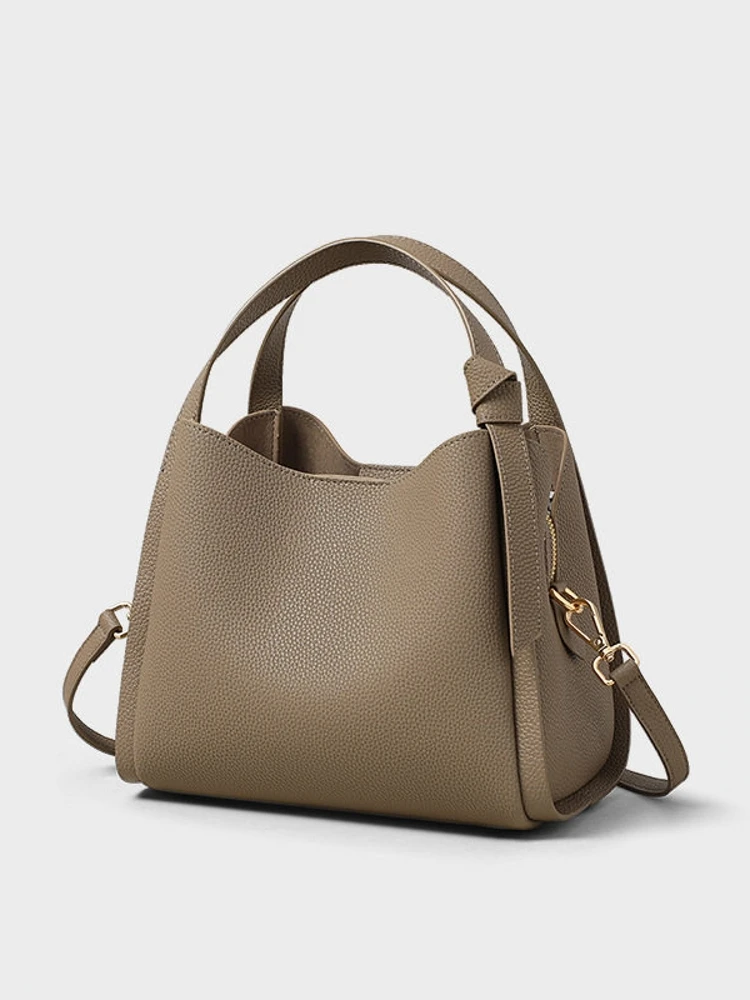 Spring Summer New Women's Bucket Bag Crossbody Leather Handbag Versatile Single Shoulder Underarm Bag Fashionable And Practical