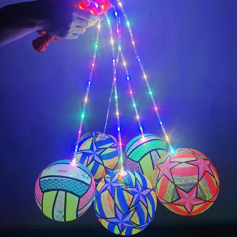 Pelota inflable que rebota iluminada, columpio intermitente, pelota de Fitness, juguete divertido al aire libre para niños, juegos de fiesta y juegos, 1-10 Uds.