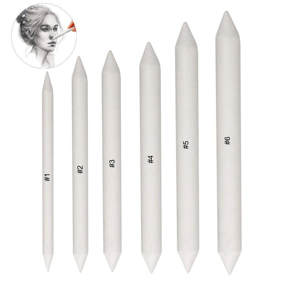 6pcs Paper Blending Stumps And Tortillions, Sketch Drawing Tools, Paper Art Blenders For Student Sketch Drawing Tools