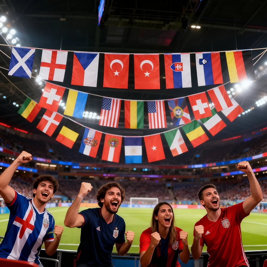 

24 Polyester National Flags Strung Together Hanging World Colorful Flags Decorating Clubs Bars For Football Matches
