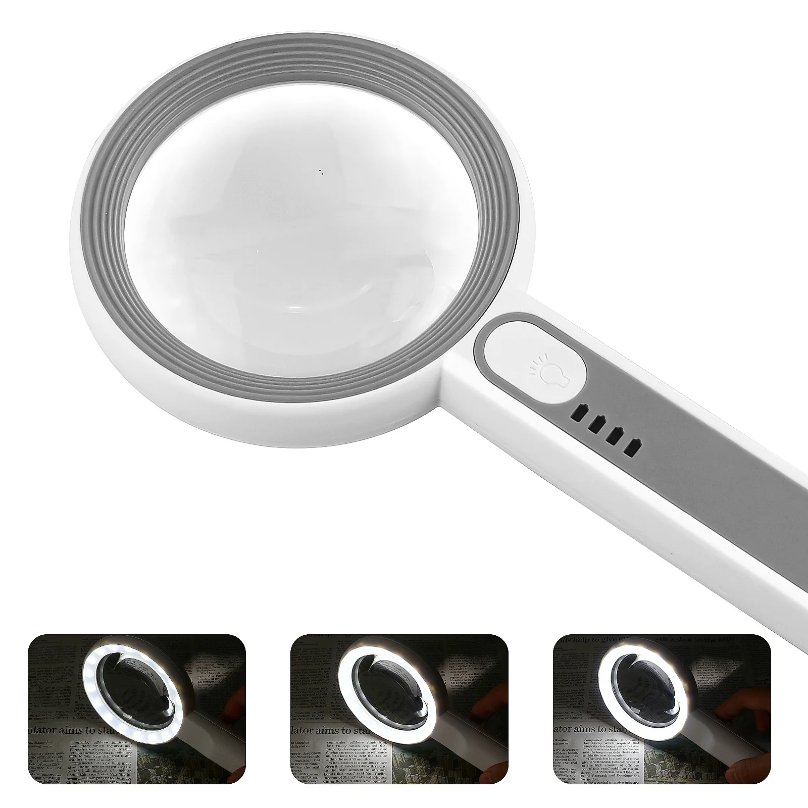 Handheld Magnifying Glass Multi Size with Led Lights Usb Loupe Rechargeable Magnifier Illuminated Old Man Reading Glasses