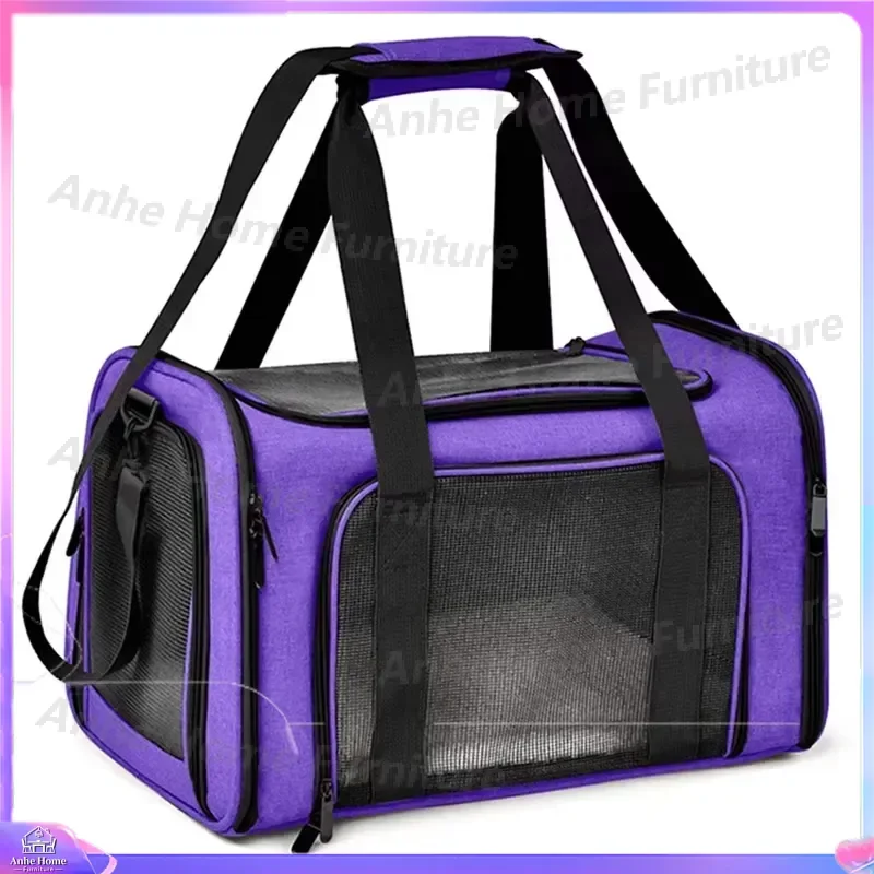 Portable Foldable Pet Carrier Backpack for Small Cats Dogs Lightweight Travel Bag Outdoor Hiking Handheld Shoulder Strap