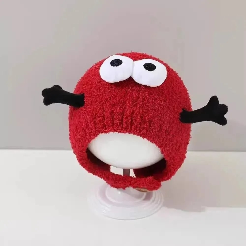New Warm Knitted Hat Windproof Cute Bear Ear Protection Hat Knitted Coldproof Beanie Hat Outdoor Sports