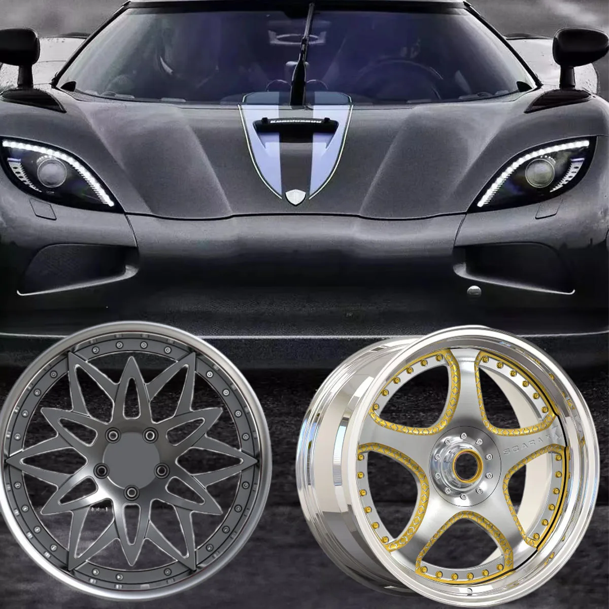 Velg Drag Racing Custom Black Forged Beadlock 5x114.3 17x10 17x11 Untuk Camaro Untuk Mustang Untuk Supra MKV