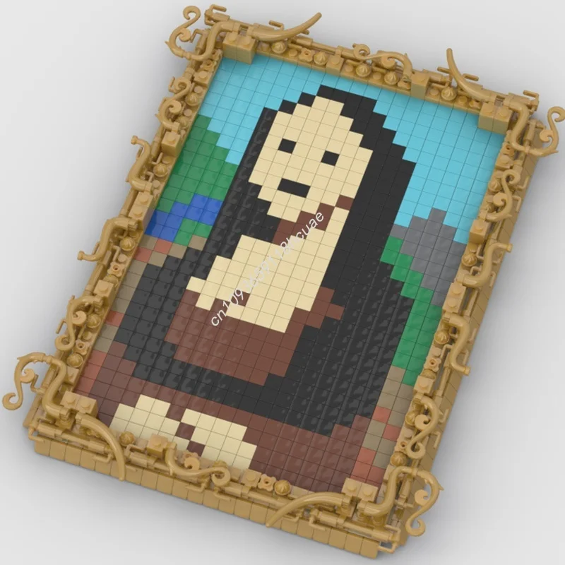 1301 pz MOC Cornice Foto Mona Lisa Modello Building Blocks Costruzione Idea FAI DA TE Giocattoli Educativi Mattoni Regalo Di Natale Per Bambini Compleanno