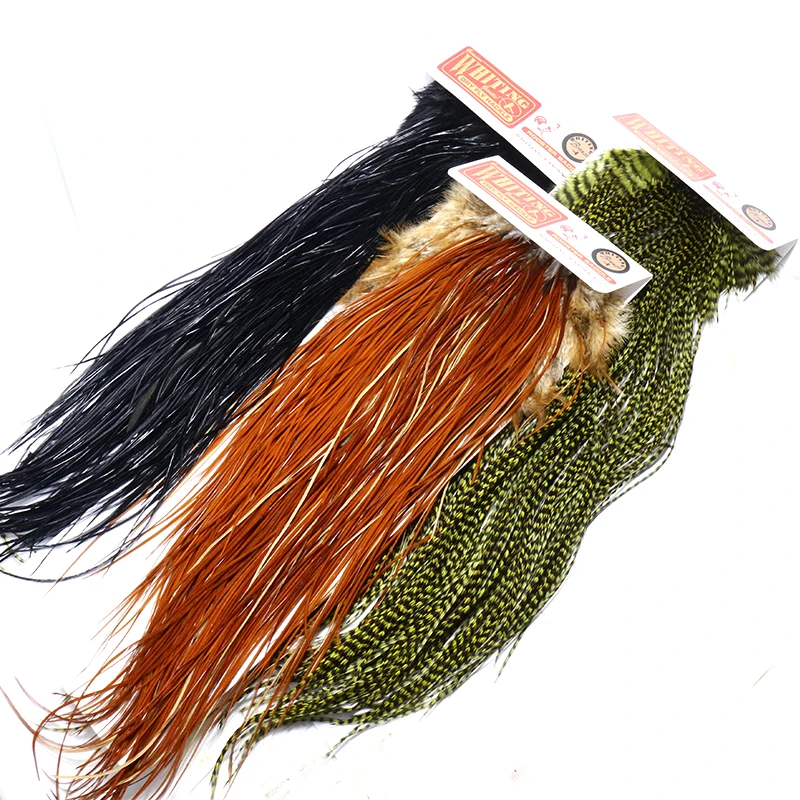 New hot Whiting Farms dry fly hackle 10feathers midge size saddle hackle 9-11inches long grizzly natural/dyed fly tying feathers