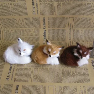 シミュレーションウサギフクロウ猫キツネの飾り毛皮しゃがむモデルホームデコレーション動物の世界静的アクションフィギュアギフト 12販売融解アイスクリーム彫刻-6