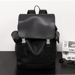New Style Backpack Men's Business Casual Backpack Men Large Capacity Travel Backpack Hasp Laptop Bag PU Leather School Bag