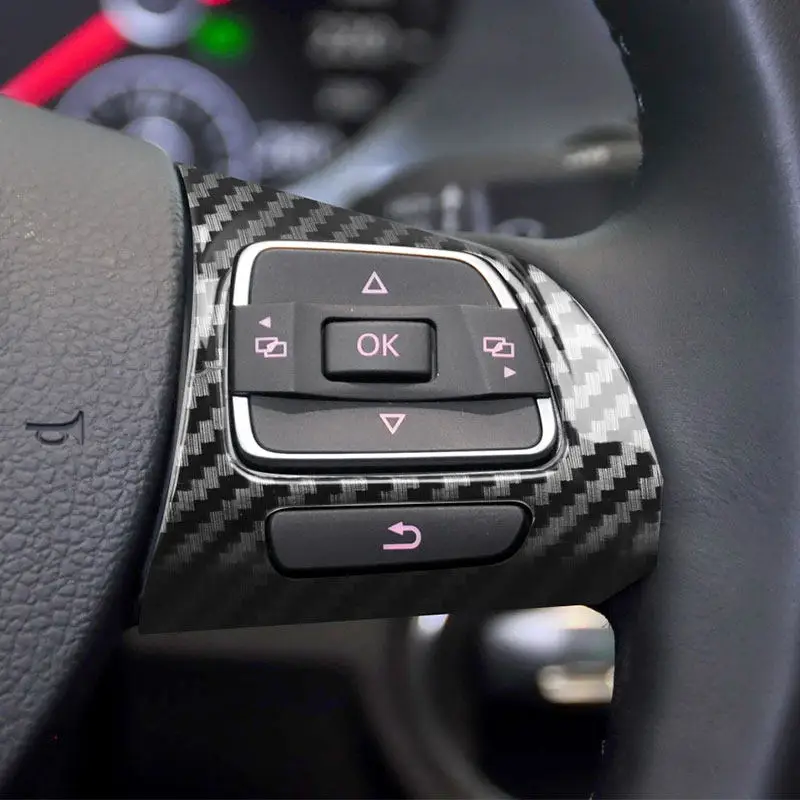 For VW Golf MK6 Passat B7 CC Eos Tiguan Jetta Touran Sharan Caddy Car Inner Steering Wheel Button Frame Trim Cover Accessories