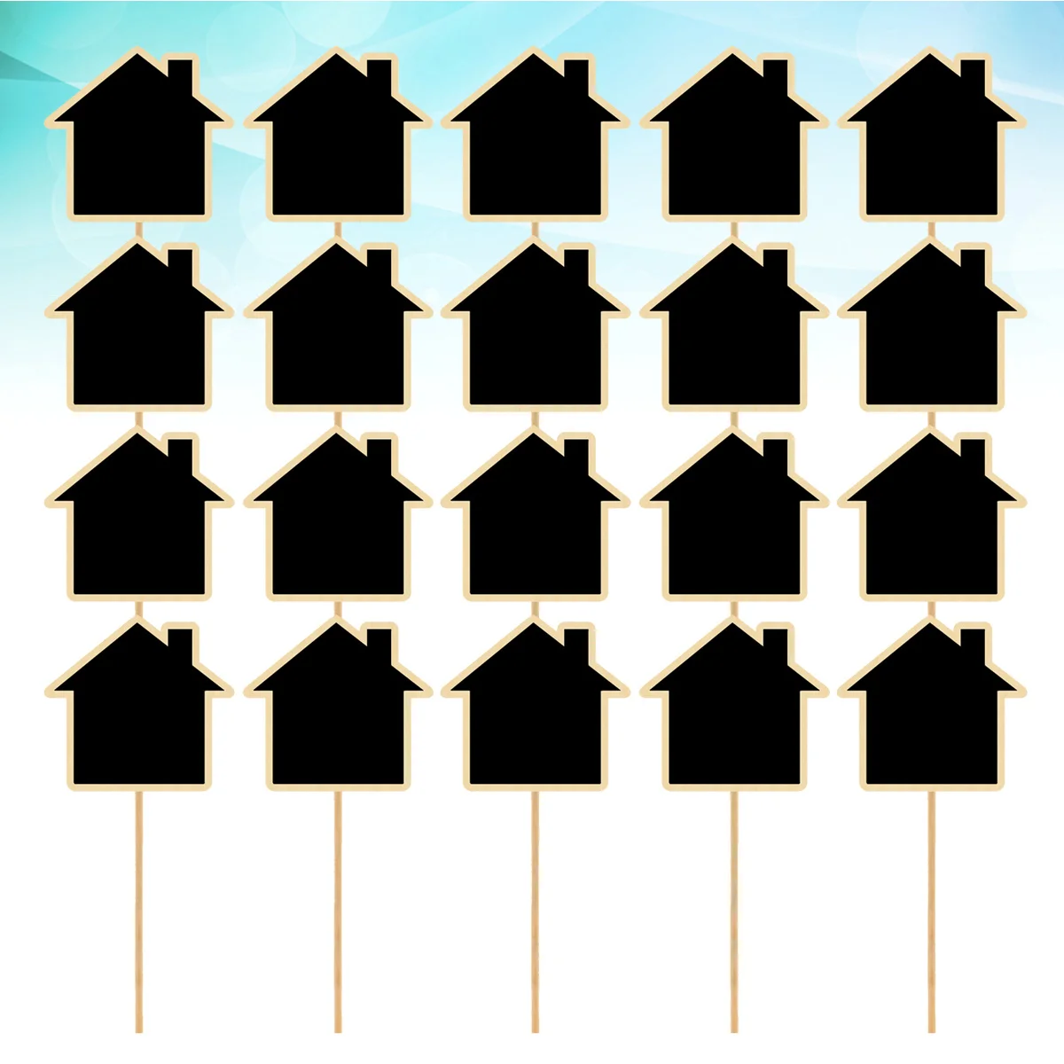 

20Pcs Mini Chalkboard Garden Tags House Shaped Wooden Boards for Plants Flowers Wedding Party Decoration Black Board Garden