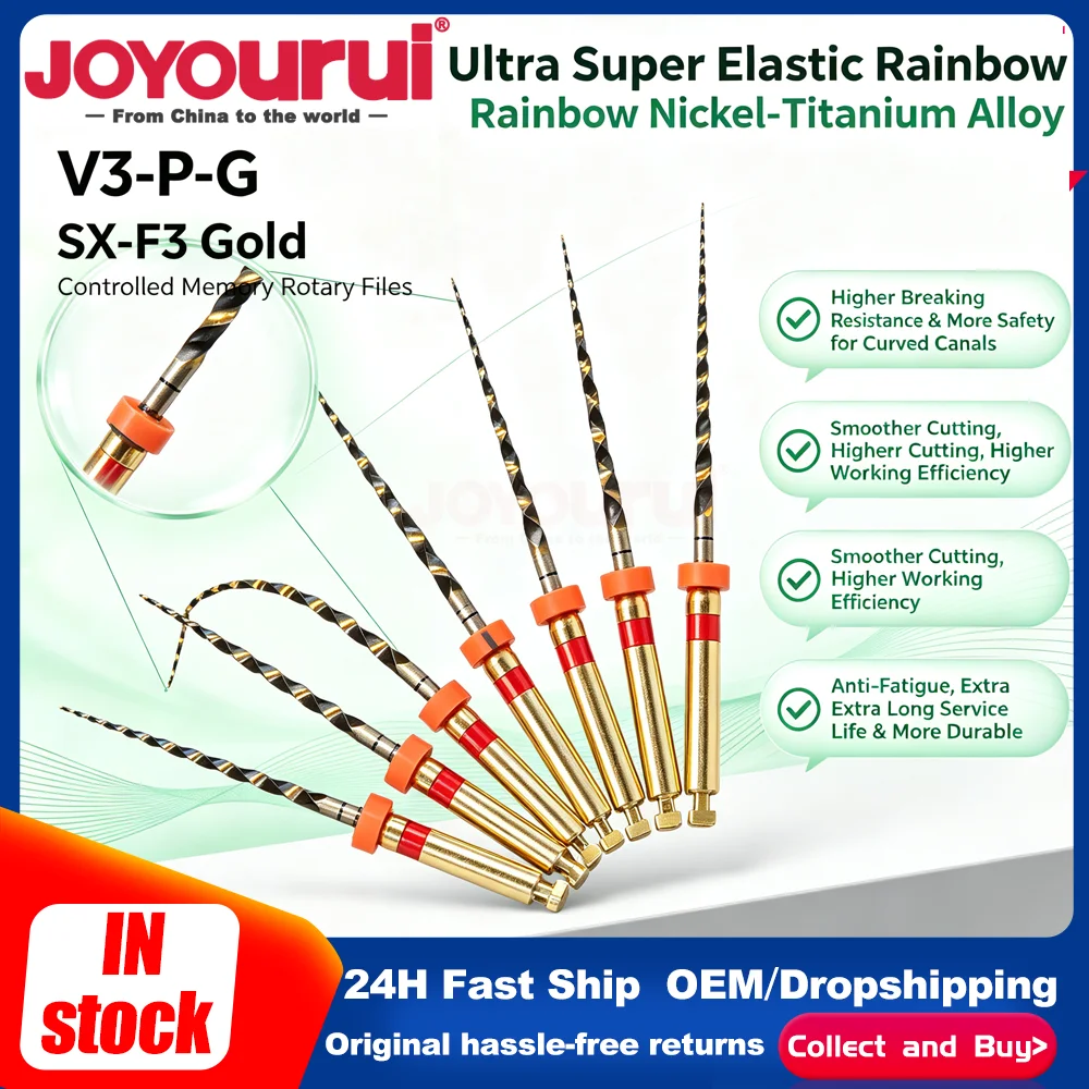 6 pièces Endomoteur dentaire SX-F3, Fils rotatifs NiTi, Fraiseurs endodontiques flexibles pour canaux radiculaires, Pièce à main, Fraiseurs endodontiques rotatifs 25MM/31MM