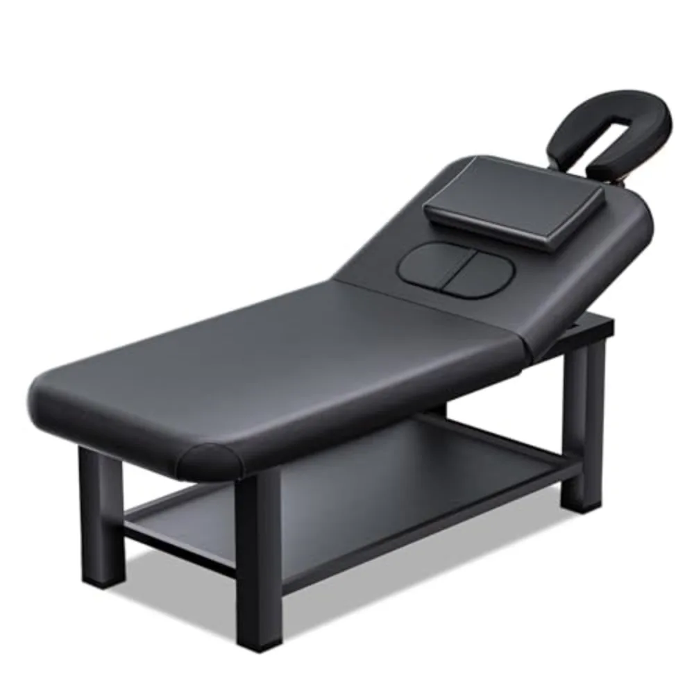 31in Wide Massage Table with 1500lbs Weight Capacity, Iron Base, Massage Bed Adjustable Height for Professional & Home
