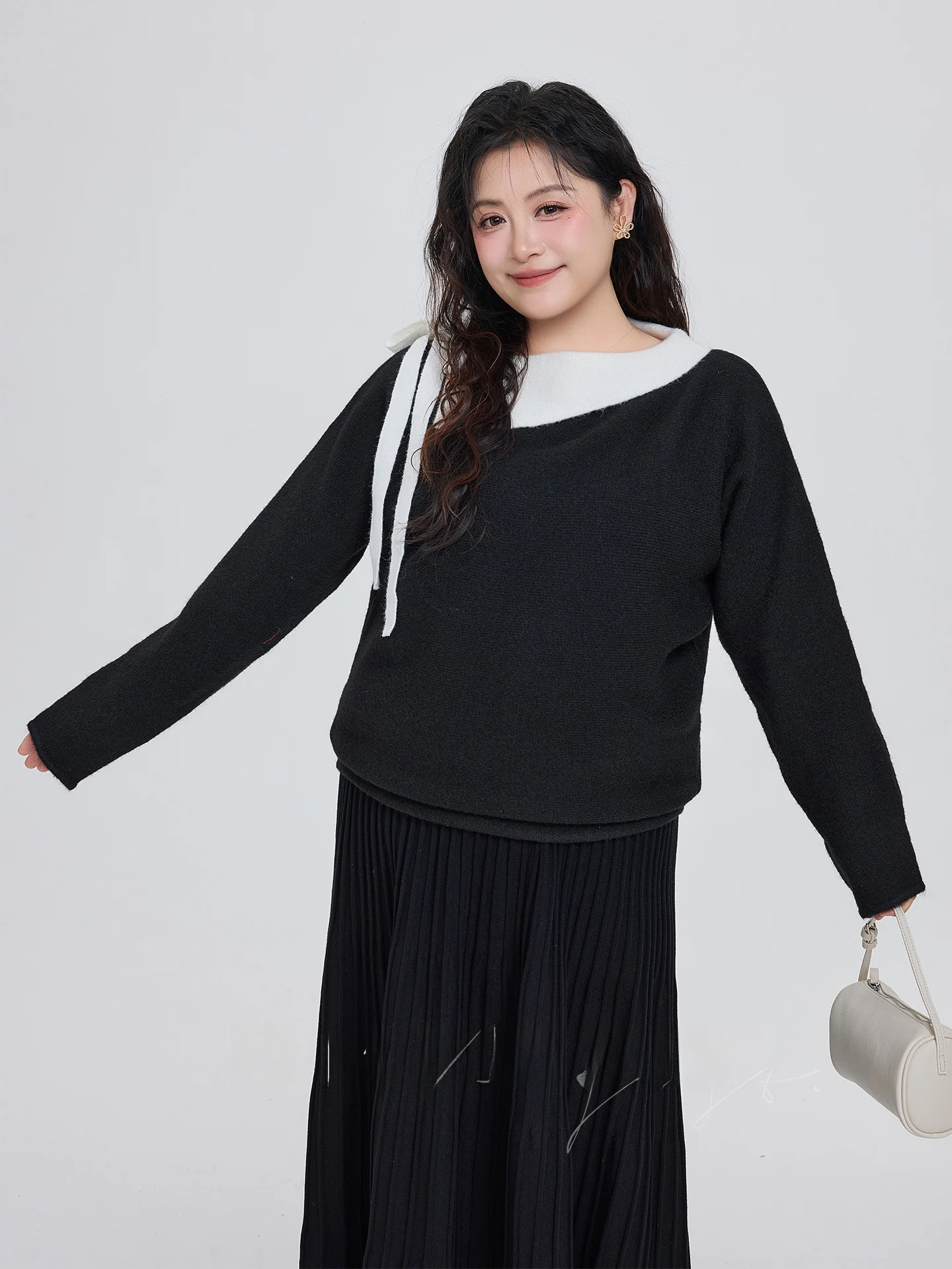 

Женский зимний вязаный свитер большого размера с узлами, повседневный, для ношения как под одежду, так и поверх нее, теплый, модный топ