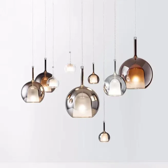 

Scandinavian Modern Glass Pendant Light - Linear Minimalist Chandelier for Dining Room Living Bedroom Bar & Staircase