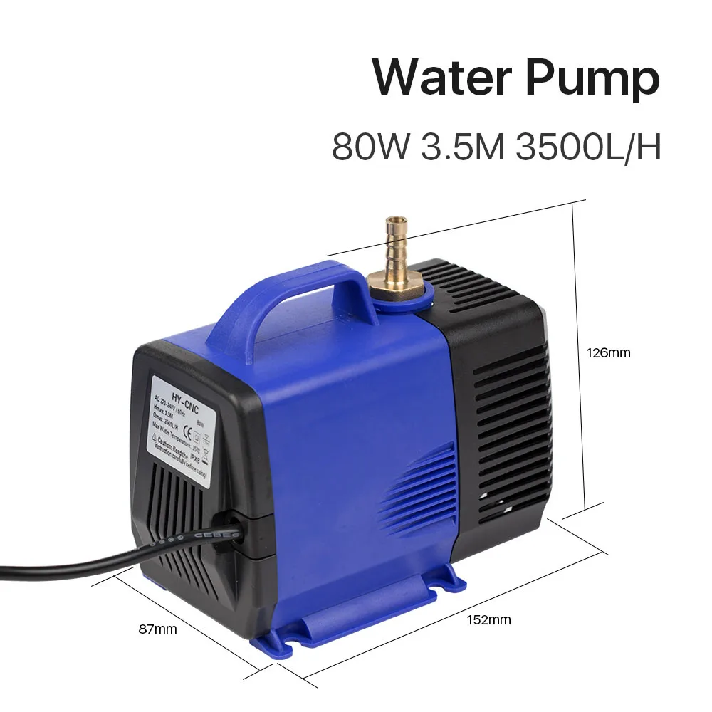 

80W 3.5M 3500L/H IPX8 220V Submersible Water Pump for CO2 Laser Engraving Cutting Machine