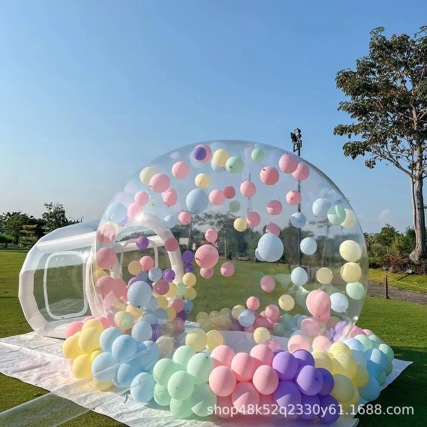 3m10ft Kids Party Clear Inflatable Bubble Tent With Balloons Inflatable Bubble House Tent For Outdoor Dates Camping