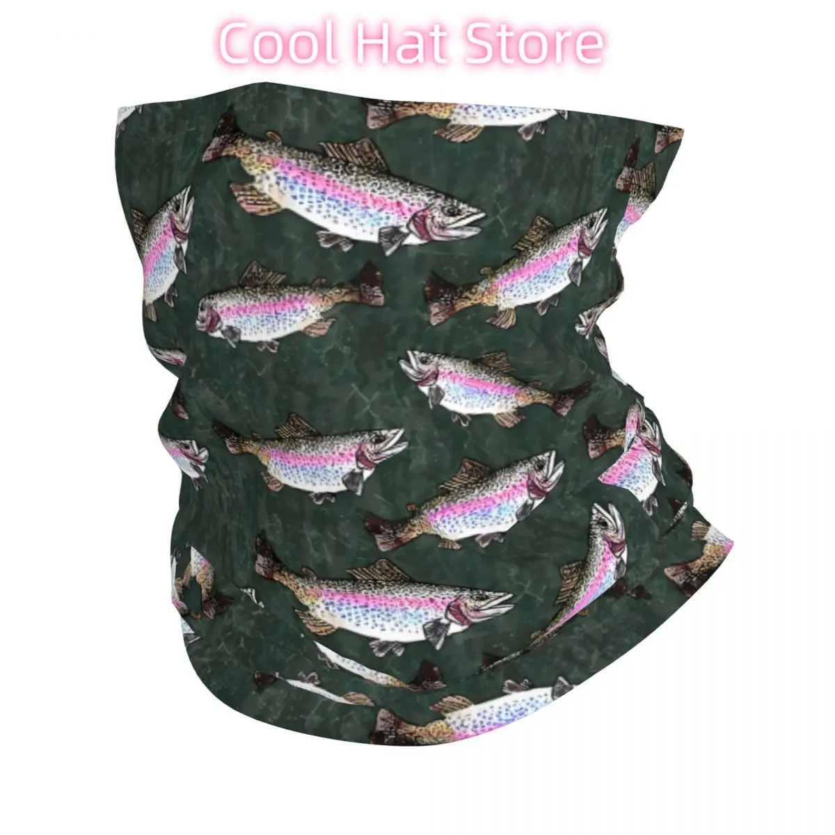 Rainbow Trout Fish Scarf Neckerchief Neck Face Mask Polyester