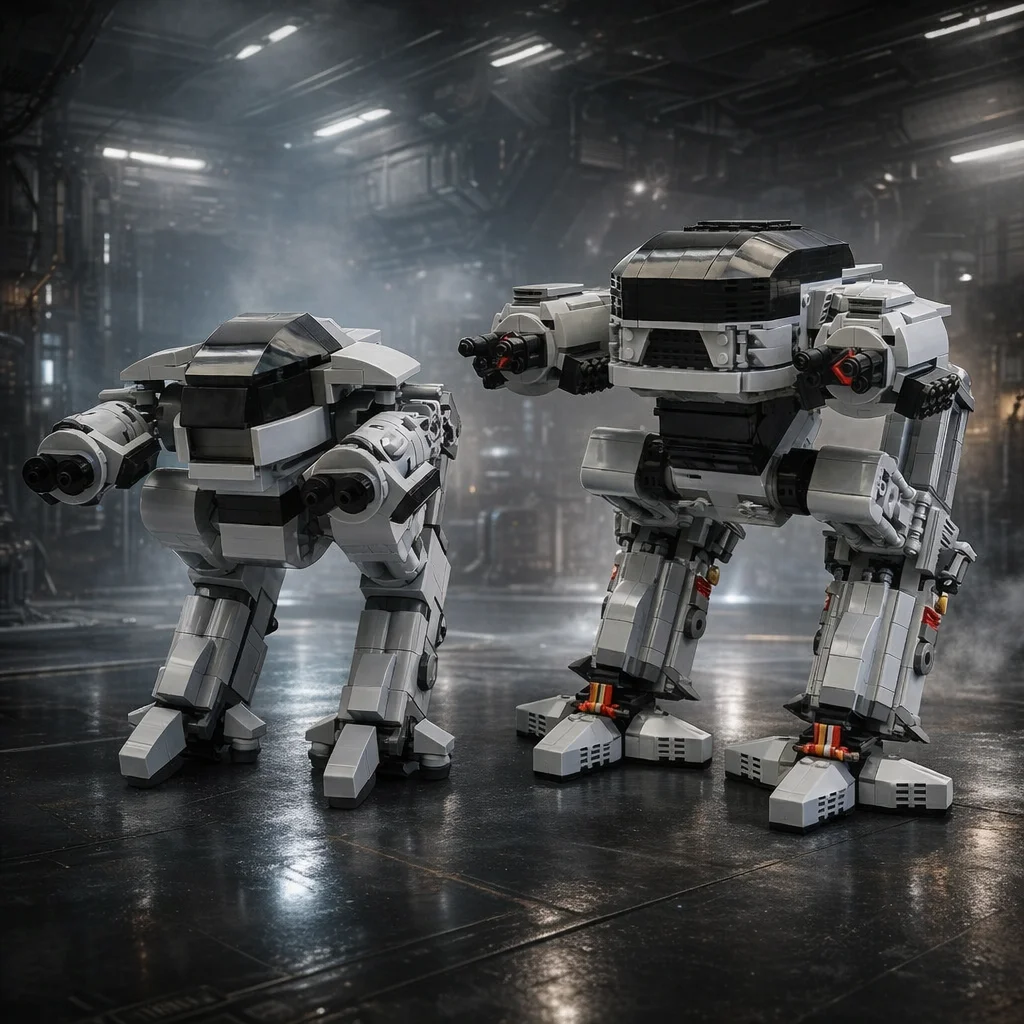 

Набор строительных блоков MOC Sci-Fi Mech, модель двойного робота-ходунка, конструктор из АБС-пластика, игрушка для сборки, настольный DIY-конструктор