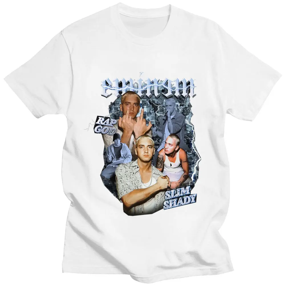 تي شيرت صيفي ماركة Eminem برسومات مظللة ضيقة للرجال والنساء تي شيرت هيب هوب قوطي تي شيرت هاراجوكو رجالي ملابس شارع رائعة