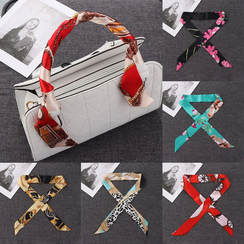 

2Pcs 40 Colors Wrist/Waistband Hairband Neck Scarf Handbag Handle Ribbon Decor Ribbon Scarf Small Silk Scarf