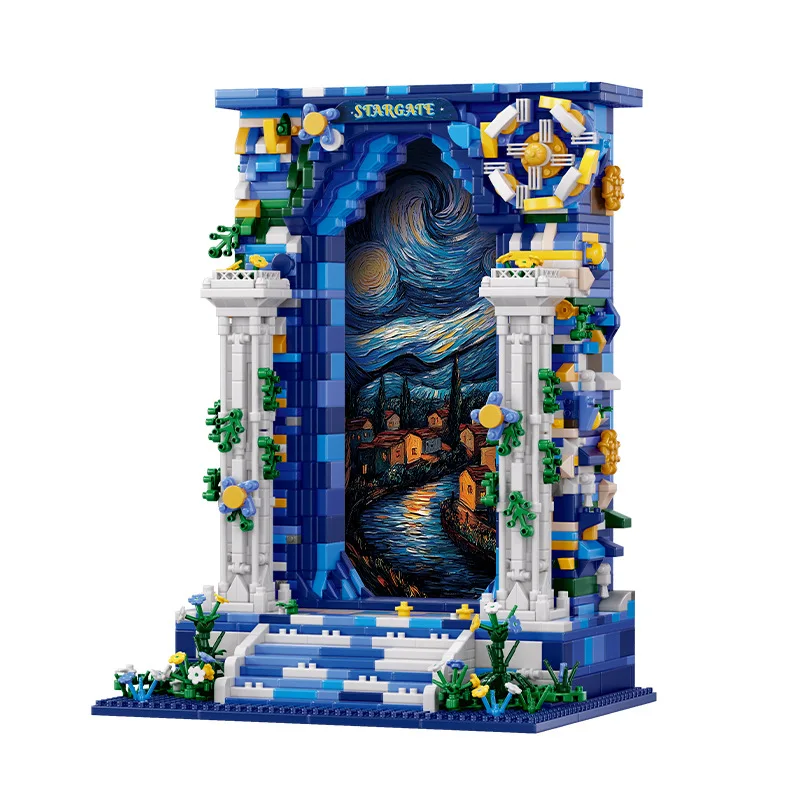 Blok Bangunan Star Gate Lukisan Terkenal Di Dunia Mainan Model Perakitan Dekorasi Desktop Puzzle Hadiah Ulang Tahun untuk Anak Laki-laki dan Perempuan