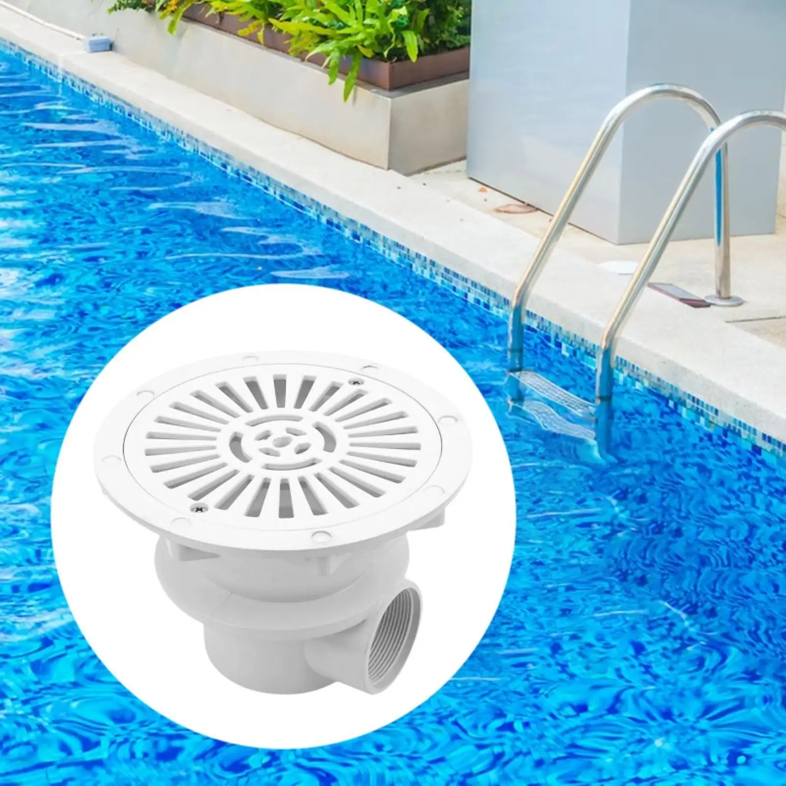 

Pool Main Drain Cover 2 in Internal Thread Sturdy Efficient Water Flow White