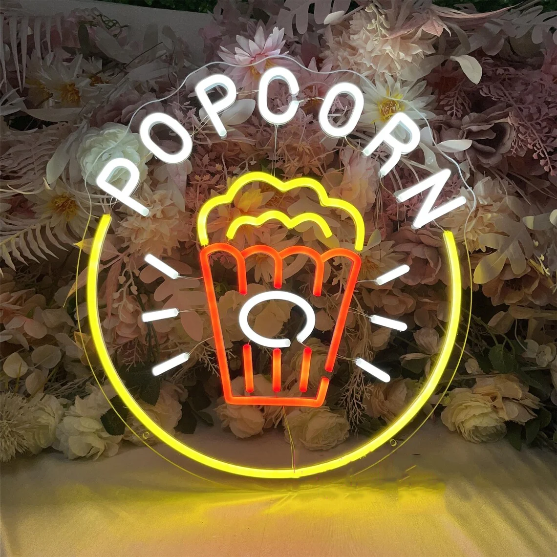 Popcorn Neon Sign Food Bar Neo - Home Cinema Food ulasan dan harga