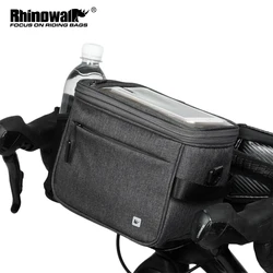 Rhinowalk Bike Cooler Handlebar Bag Insulation Multifunction Bicycle Front Tube Bag with Touch Screen Shoulder Strap Raincover