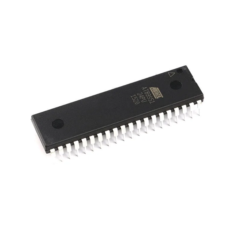 1 pc Genuine Original AT89S51-24PU 8-bit Flash Microcontroller DIP-40 Through Hole, for electronics DIY circuit board developm