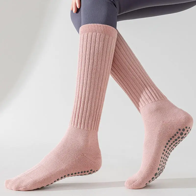 

1 пара женских носков для йоги, однотонные носки для йоги, балета для пилатеса с противоскользящей подошвой