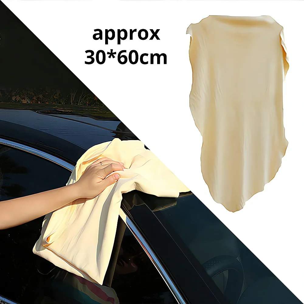 Natural Chamois Free Shape Clean Genuine Leather Cloth Car Auto Home Motorcycle Care Quick Dry Wash Towel Super Absorbent Tools