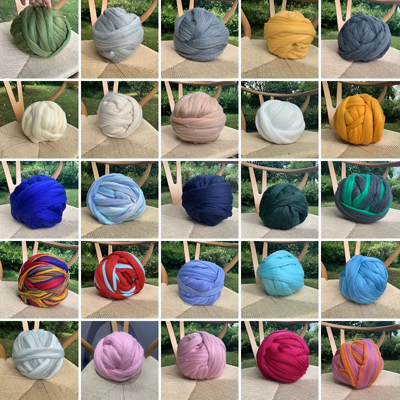 1KG Superfine Merino Fiber for Spinning & Felting Soft Combed Top Roving in Stunning Color Diy for Arm Knitting Blanket