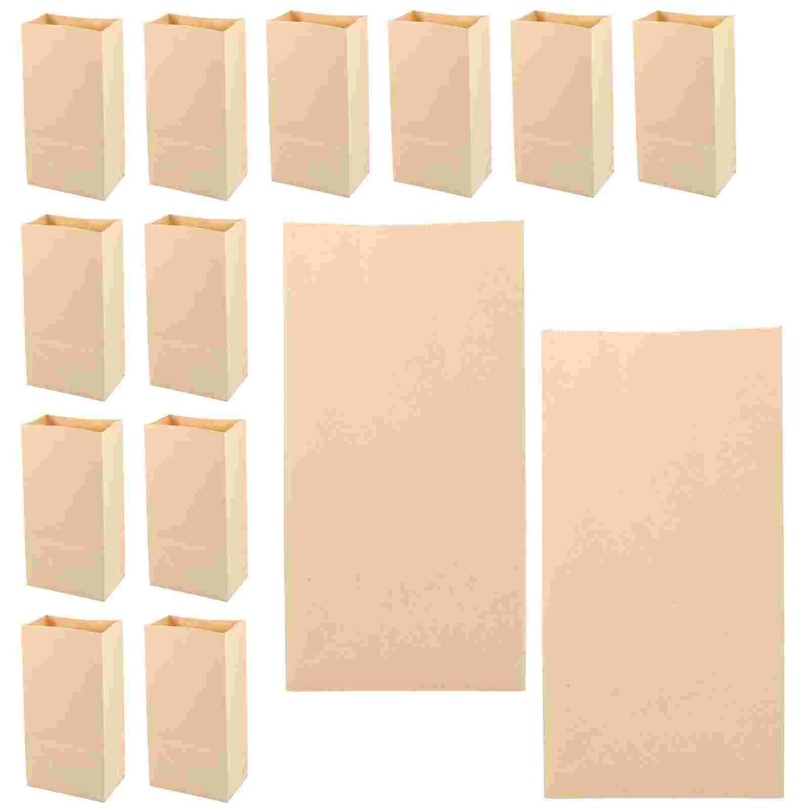 100 Pcs Kraft Paper Bag Lunch Bags Small Flat Size Sandwich Pastry for Baked Goods Party Favors Sack