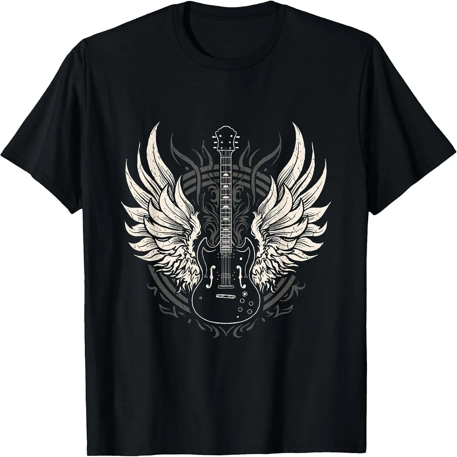 Guitar Wings Vintage Retro 80s Rock Roll Music T-Shirt Short sleeve shirt, Retro tee