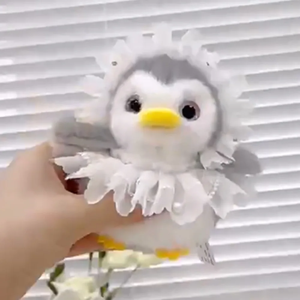 Creative Apron Penguin Keychain Fluffy Collection Penguin Car Keyring Soft Dressed Simulation Animals Gifts