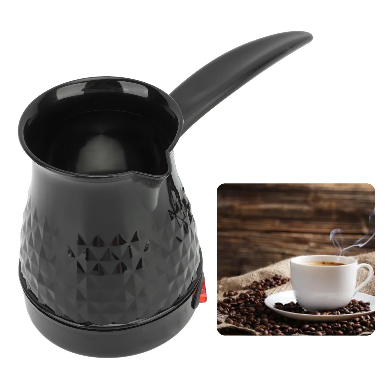 Stainless Steel Coffee Maker Anti Scald Even Heating Electric Coffee Pot with Removable Handle US Plug 110V 600ml