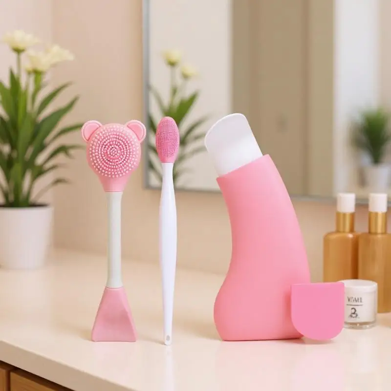 3 قطعة فرشاة قناع تنظيف الوجه من السيليكون متعددة الوجه للعناية بالبشرة مقشر فرك المسام أداة التنظيف العميق للرؤوس السوداء