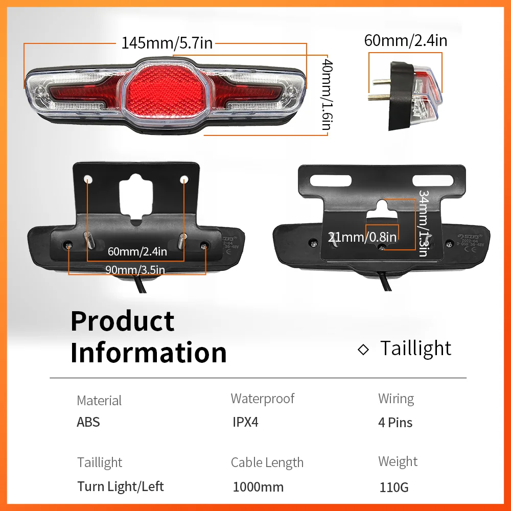 Electric Bicycle QD139 Headlight and D-05DC Taillight DK336 Horn Switch Cable Parts Rubber Ebike Parts Accessories