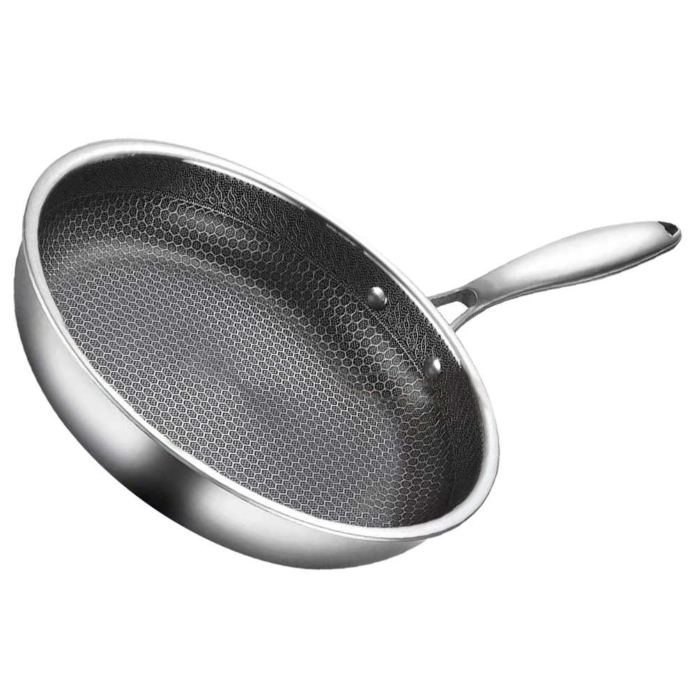 

Stainless Steel Honeycomb Nonstick Frying Pan Flat Pan Eggs Steaks Rapid Heat Induction Skillet Honeycomb Skillet