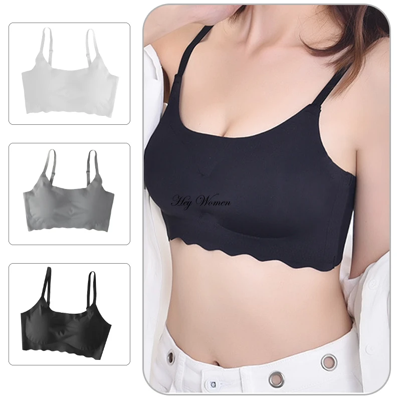 Seamless Bra for Women Ice Silk Vest Push Up Underwear Lingerie Sleep Top Padded Bralette No Steel Ring Gathering Lingerie