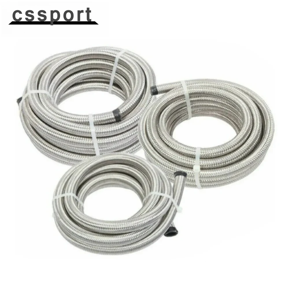 1 متر 3.05 متر AN10 النايلون والفولاذ المقاوم للصدأ مضفر زيت الوقود خط الغاز خرطوم لسوائل الفرامل خطوط قياس الميثانول البنزين غير الرصاص #1