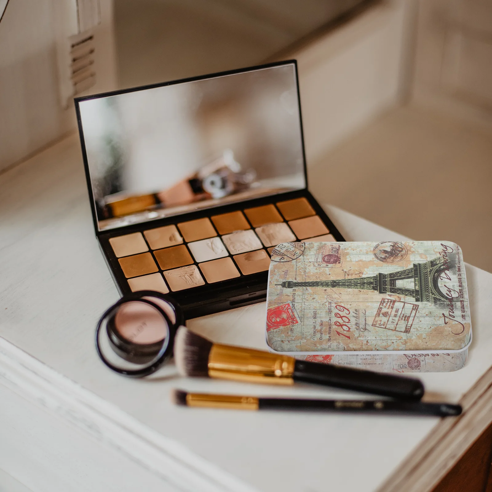 

6Pcs Desktop Metal Storage Box Creative Tinplate Case for Jewelry Photos Collectibles Smooth Surface Non-Fade Design